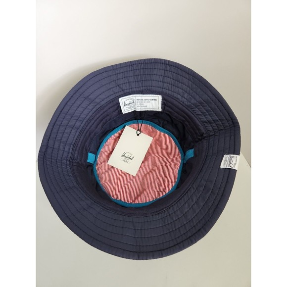 HERSCHEL SUPPLY COMPANY Navy Blue Quilted Nylon Bucket Hat (Kids L/XL) - Picture 5 of 5